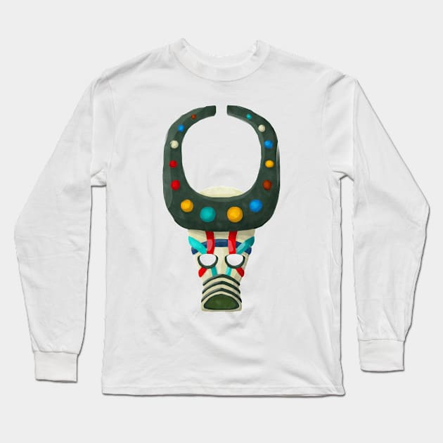 Watercolor tribal mask Long Sleeve T-Shirt by lirch